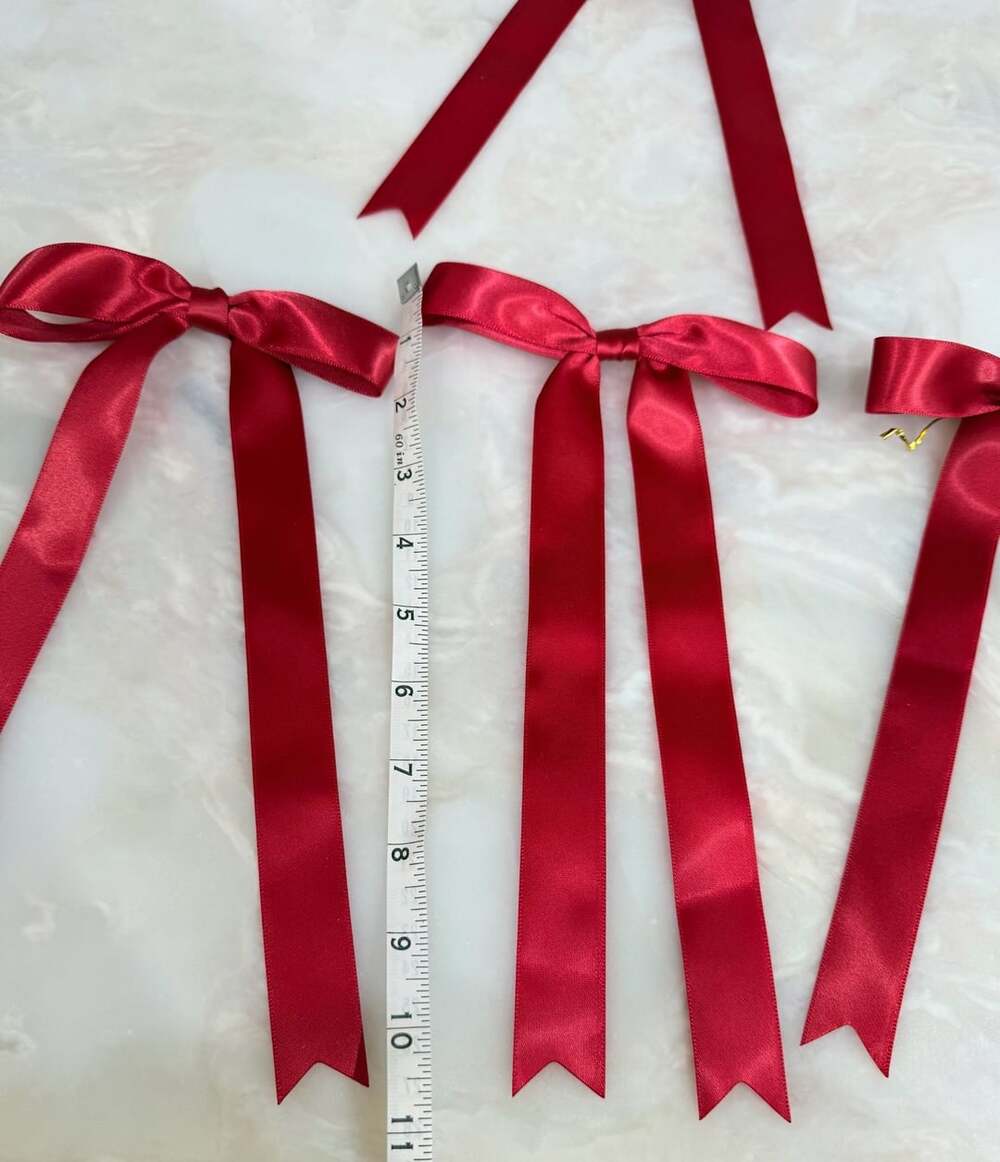 Red Satin Ribbon Bows - Picture 4 of 4